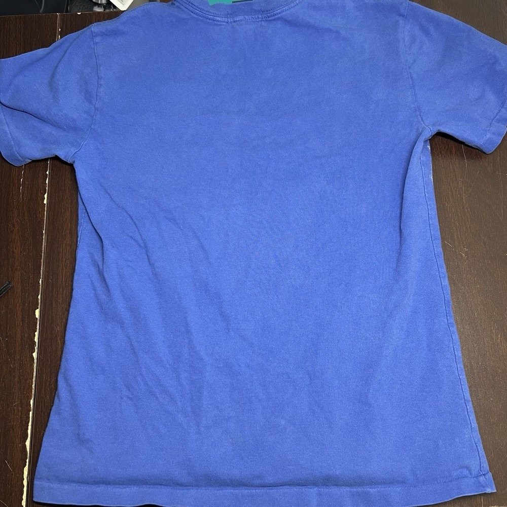 Vtg Polo Ralph Lauren Boys M 10-12 Lizard Graphic Blue Tee Single Stitch *Flawed - Picture 4 of 5